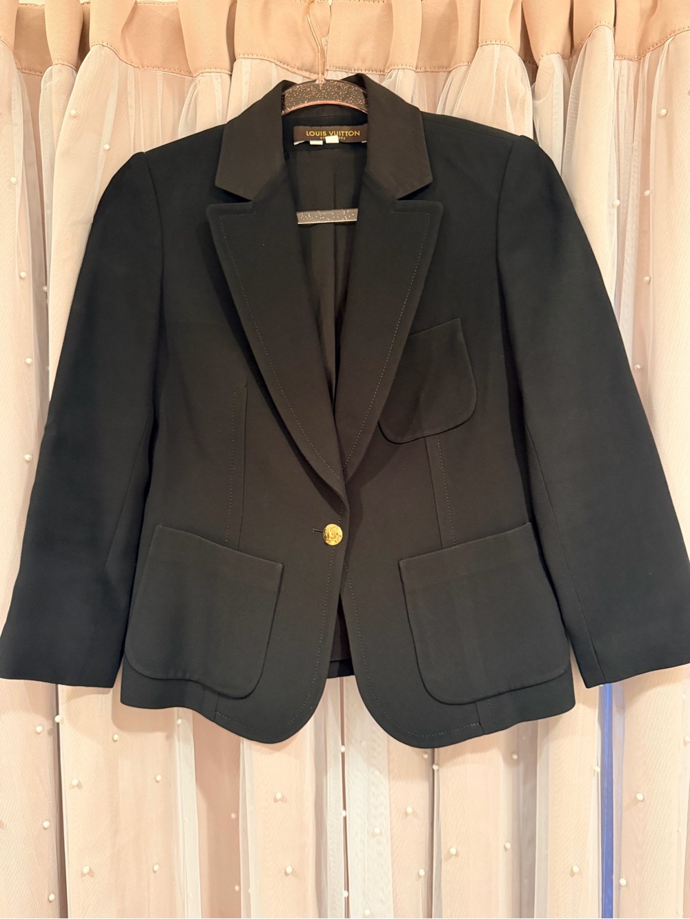 Louis Vuitton Black Tailored Single-Button Blazer